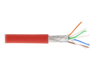INLINE - Patchkabel - S/FTP (PiMf) - Cat.6A - 500MHz - halogenfrei - Kupfer - rot - 100m