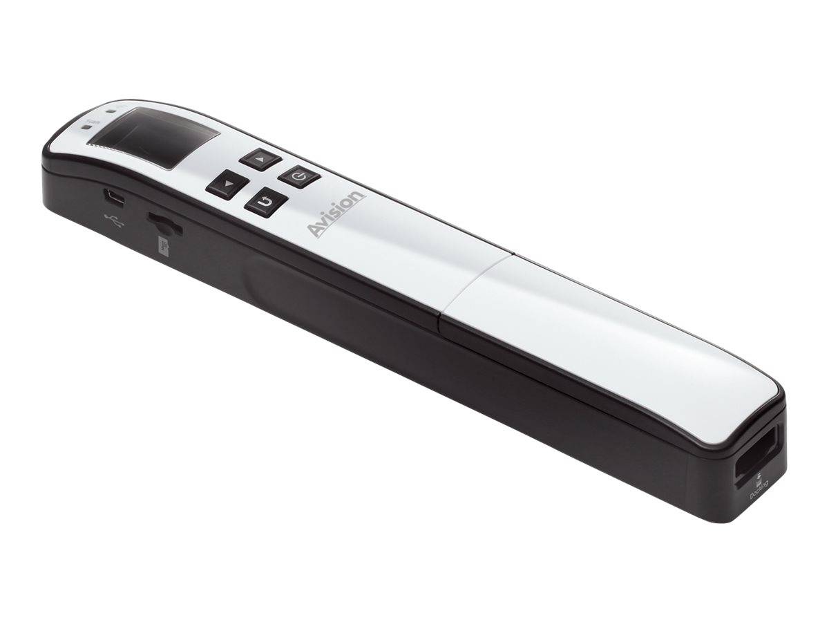 Tragbarer tragbarer Barcode-Scanner mit Display und Steuertasten, dargestellt auf weißem Hintergrund.