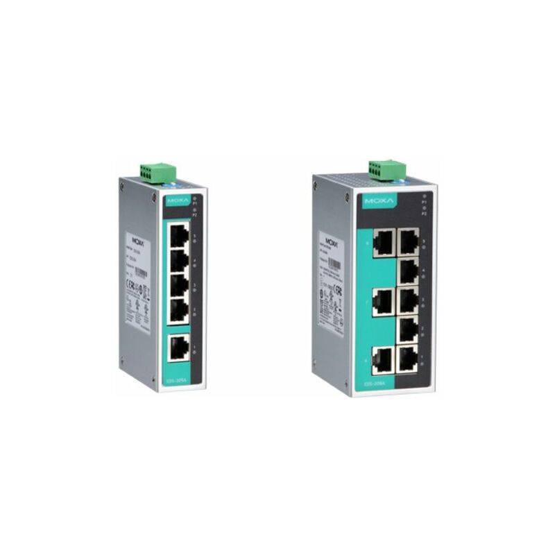 MOXA Unmanaged Industrial Ethernet Switch, 5 Port, EDS-205A