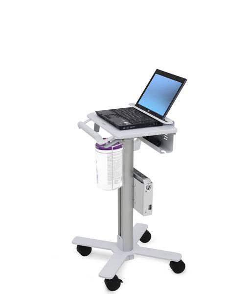 Ergotron - Wagen - leichtes Design - für Notebook / Barcode-Scanner - medizinisch - Stahl - weiß, Aluminium - Bildschirm