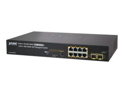 Planet GS-4210-8P2S - Switch - L4 - managed - 8 x 10/100/1000 (PoE+) - + 2 x SFP