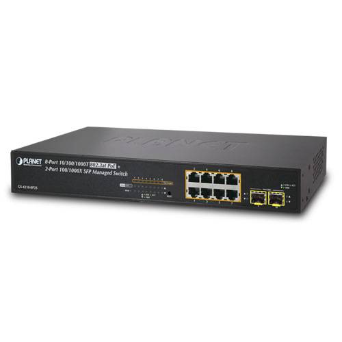 PLANET GS-4210-8P2S - Switch - L4 - managed - 8 x 10/100/1000 (PoE+)