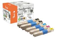 Peach Combi-Pack PLUS - 5er-Pack - Schwarz, Gelb, Cyan, Magenta - kompatibel - wiederaufbereitet - Tonerpatrone (Alternative zu: OKI 44469803, OKI