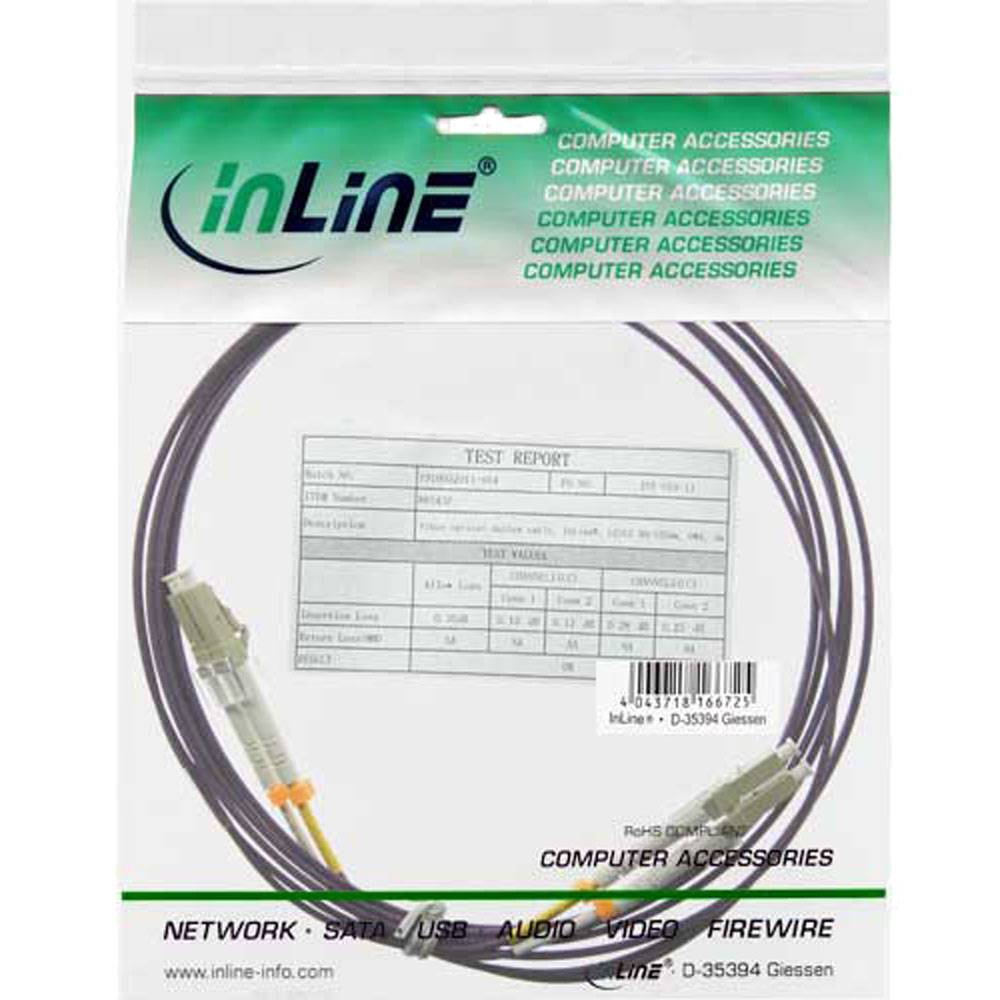INLINE - LWL Duplex Kabel - LC/LC - 50/125µm - OM4 - 50m