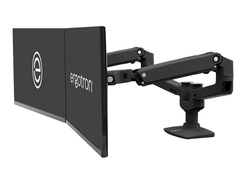 Ergotron LX Dual Side-by-Side Arm - Befestigungskit (Spannbefestigung für Tisch, Tischplattenbohrung, Stange, 2 Gelenkar