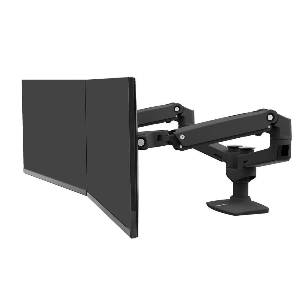 Ergotron LX Dual Side-by-Side Arm - Befestigungskit (Spannbefestigung für Tisch, Tischplattenbohrung, Stange, 2 Gelenkar