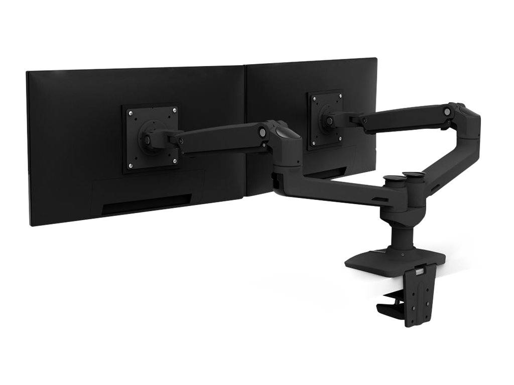 Ergotron LX Dual Side-by-Side Arm - Befestigungskit (Spannbefestigung für Tisch, Tischplattenbohrung, Stange, 2 Gelenkar