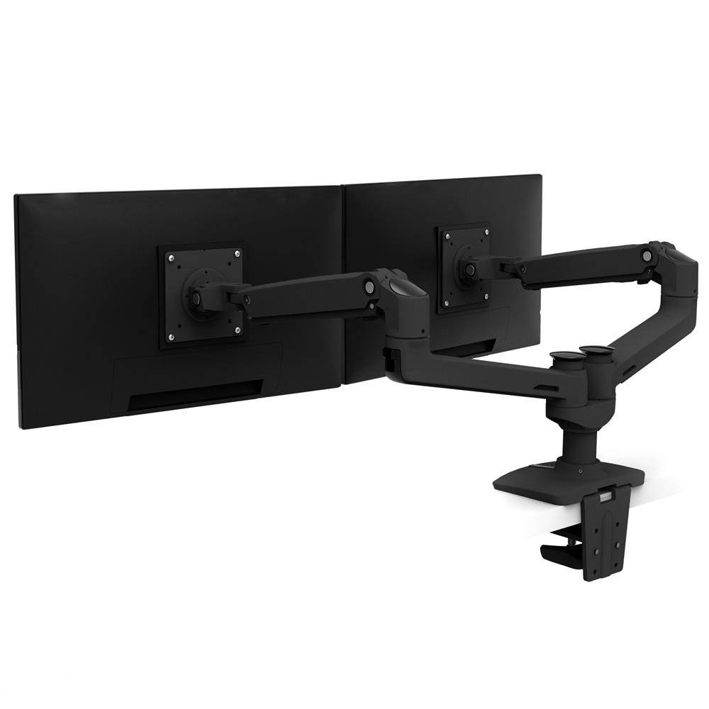 Ergotron LX Dual Side-by-Side Arm - Befestigungskit (Spannbefestigung für Tisch, Tischplattenbohrung, Stange, 2 Gelenkar