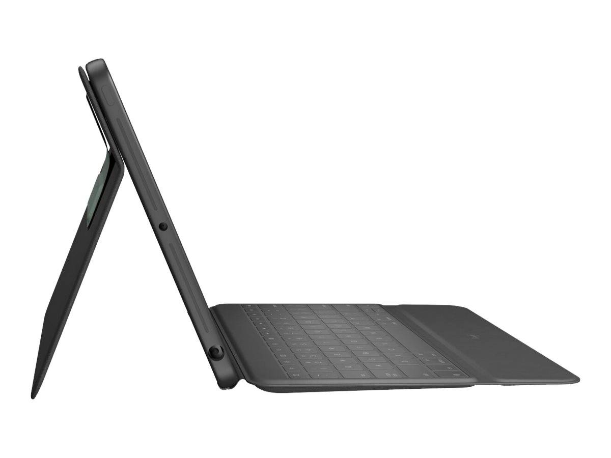 Logitech Rugged Folio - Tastatur und Foliohülle - Apple Smart connector - QWERTZ - Schweiz - Graphite - für Apple 10.9-i