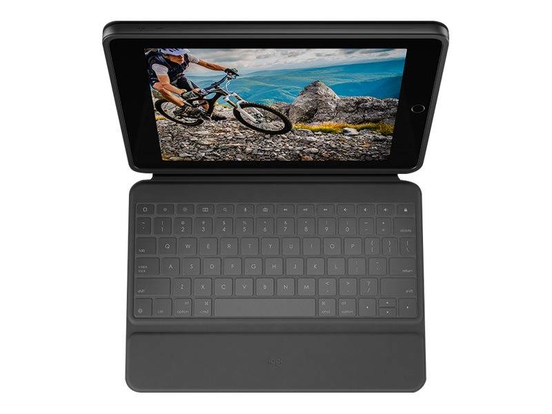 Logitech Rugged Folio - Tastatur und Foliohülle - Apple Smart connector - QWERTY - GB - für Apple 10.2-inch iPad (7. Gen