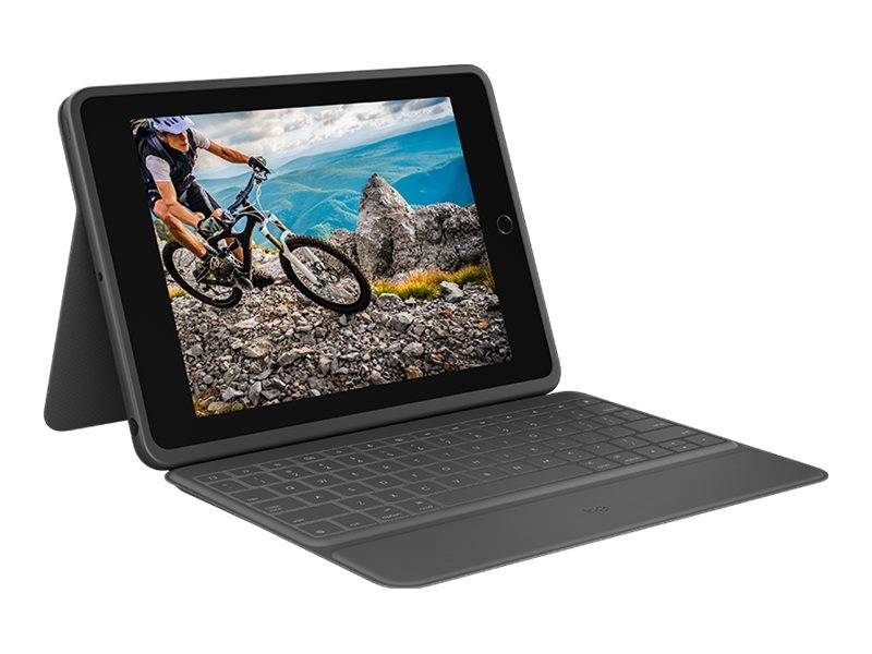 Logitech Rugged Folio - Tastatur und Foliohülle - Apple Smart connector - QWERTY - GB - für Apple 10.2-inch iPad (7. Gen