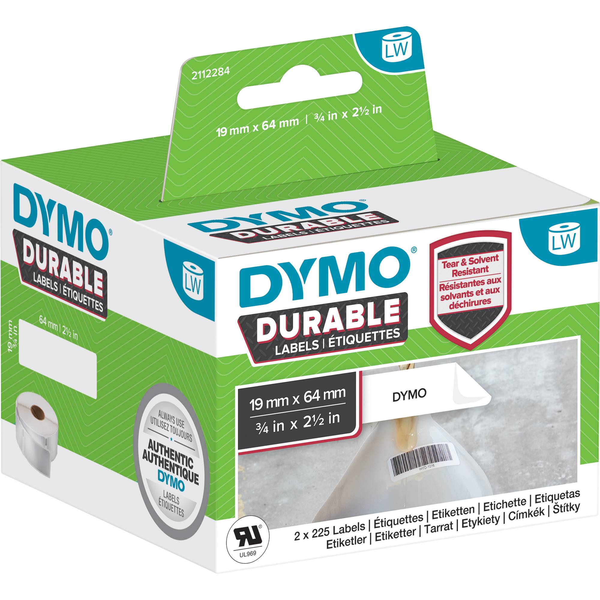 DYMO Thermoetikett 1933085 19x64mm ws 2x450 St./Pack.