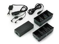 Zebra Dual 3-Slot Battery Charger Connected via Y Cable