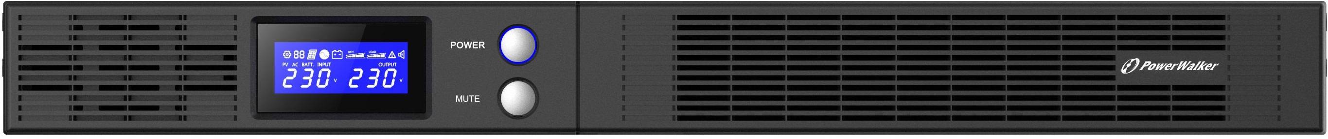 PowerWalker VI 750 R1U - USV (Rack - einbaufähig) - AC 165-290 V - 450 Watt - 750 VA - 9 Ah - RS-232, USB - Ausgangsanschlüsse: 4 - 1U - 48.3 cm (19