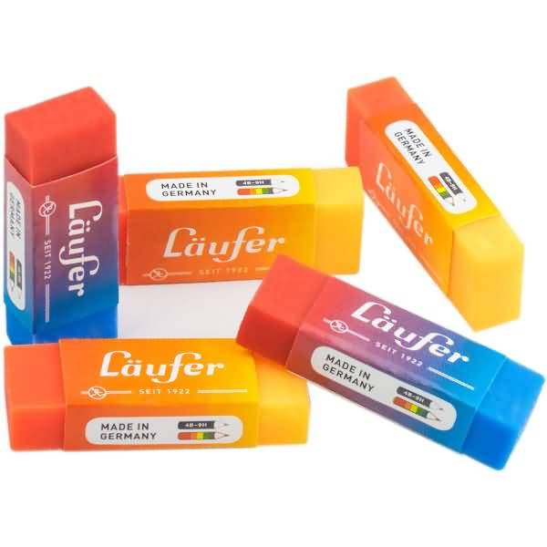 Radierer Plast Color Kunststoff 65x21x12mm zweifarbig mit Banderole