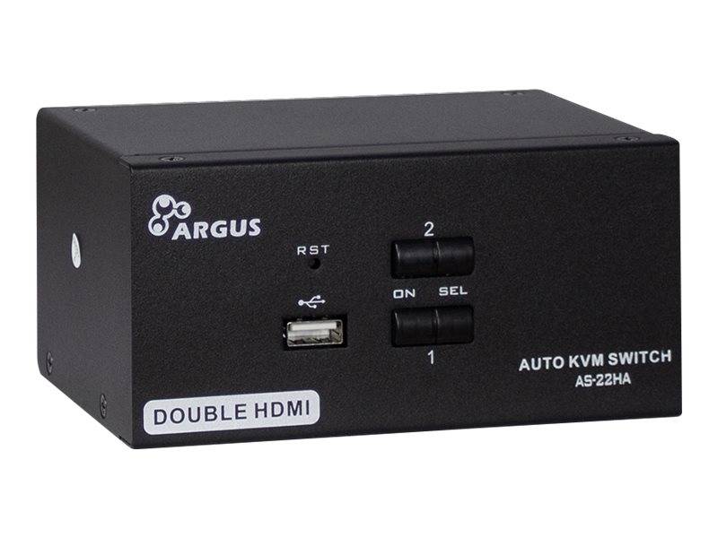 INTER-TECH - Argus KVM AS-22HA - KVM-/Audio-Switch - 2 x KVM/Audio