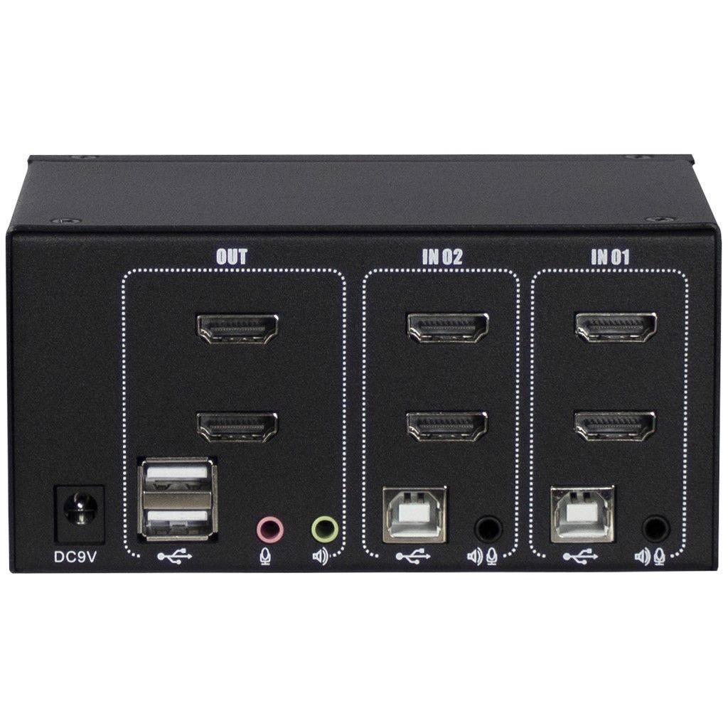 INTER-TECH - Argus KVM AS-22HA - KVM-/Audio-Switch - 2 x KVM/Audio
