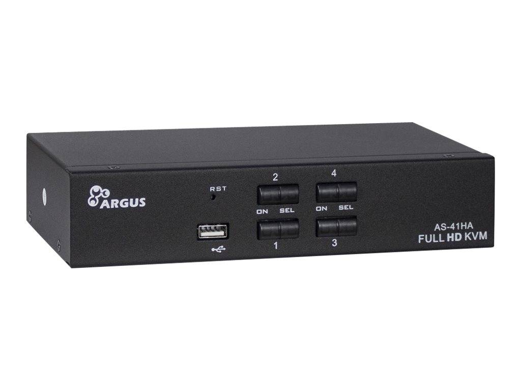 Argus KVM AS-41HA - KVM-/Audio-Switch - 4 x KVM/Audio