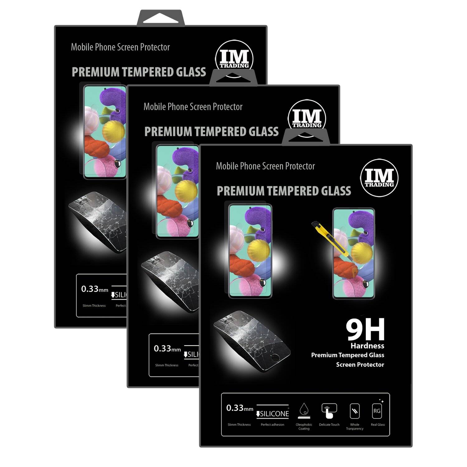 cofi1453 3X Schutz Schutz Glas 9H Tempered Glass Display Schutz Folie Glas Screen Protector Samsung Galaxy A51 (A515F)