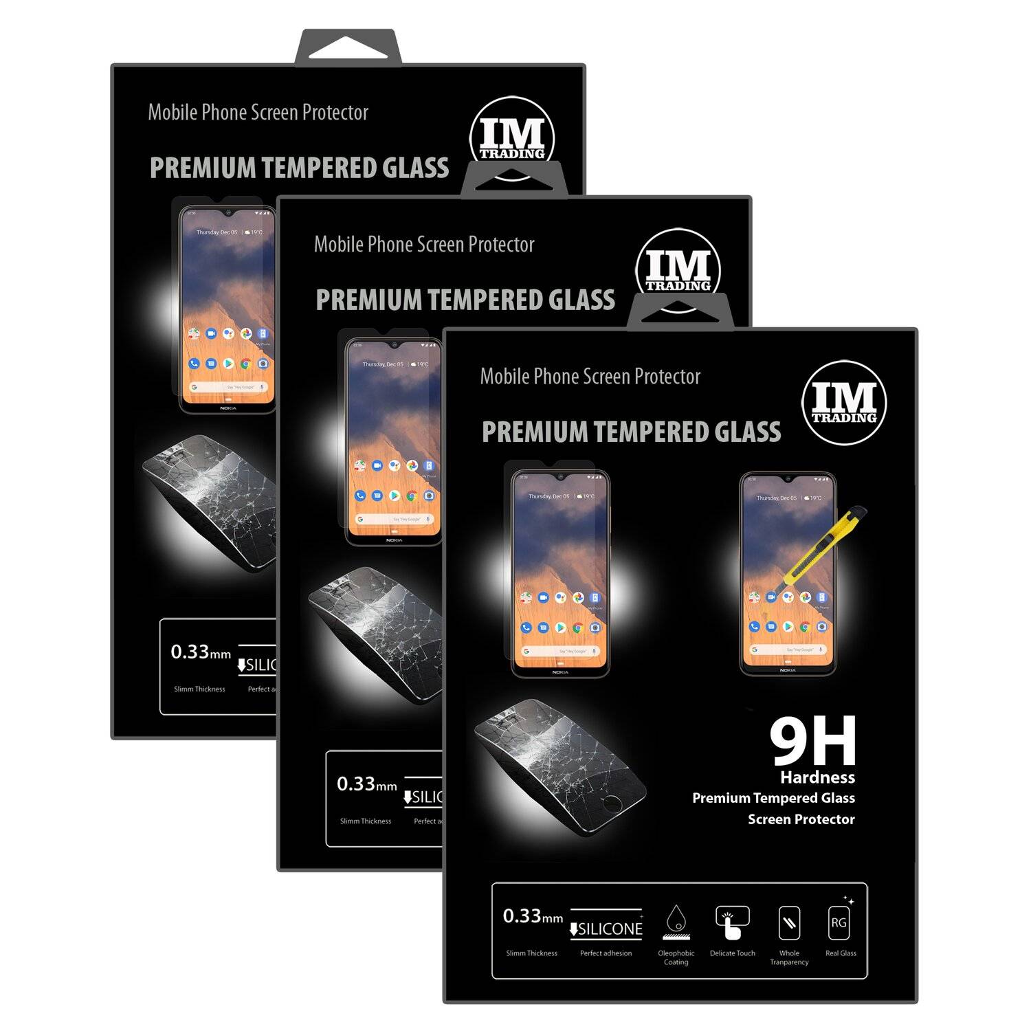 cofi1453 3X Schutz Schutz Glas 9H Tempered Glass Display Schutz Folie Display Glas Screen Protector Nokia 2.3