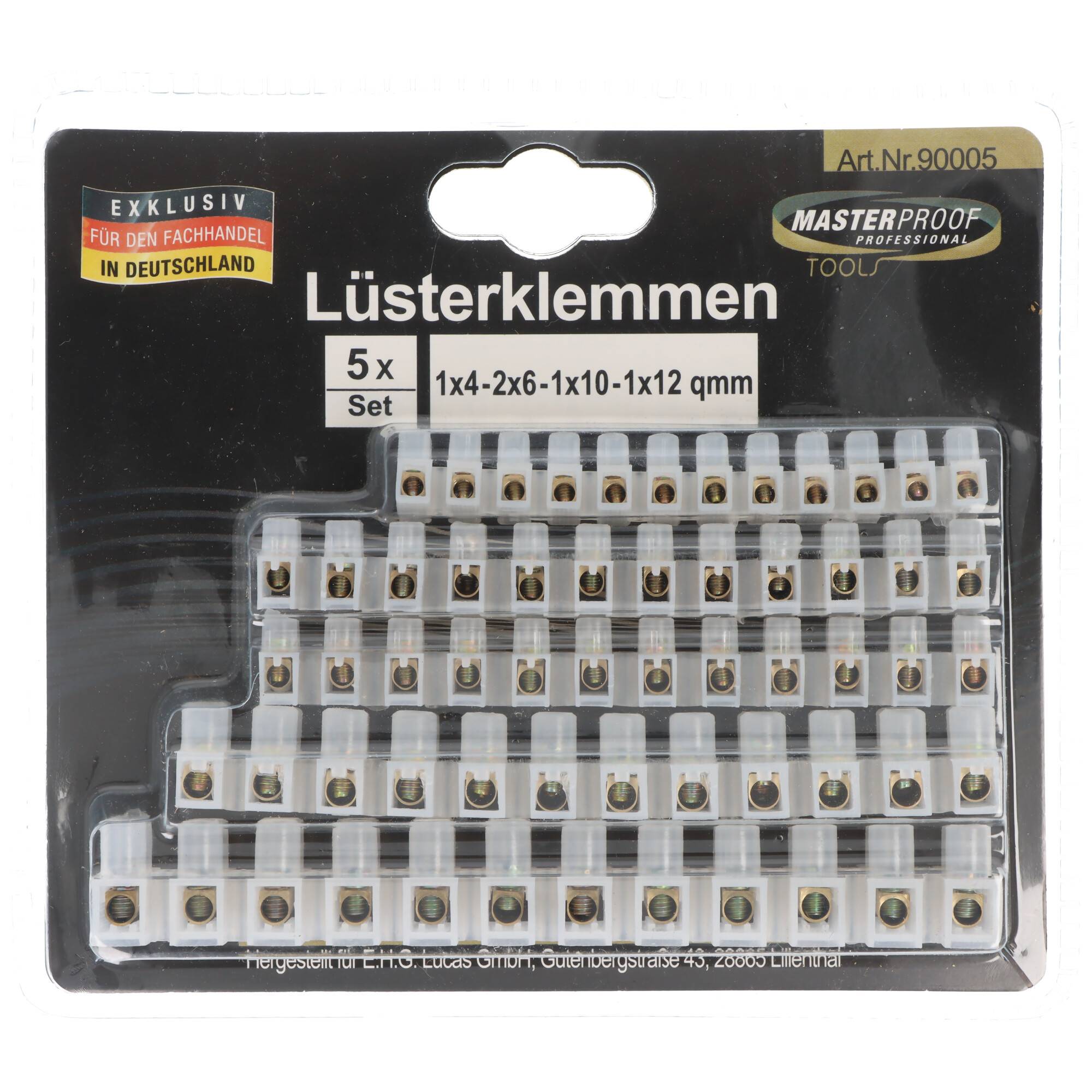 Lüsterklemmen Sortiment bestehend aus 60 Stück transparent terminal stripes