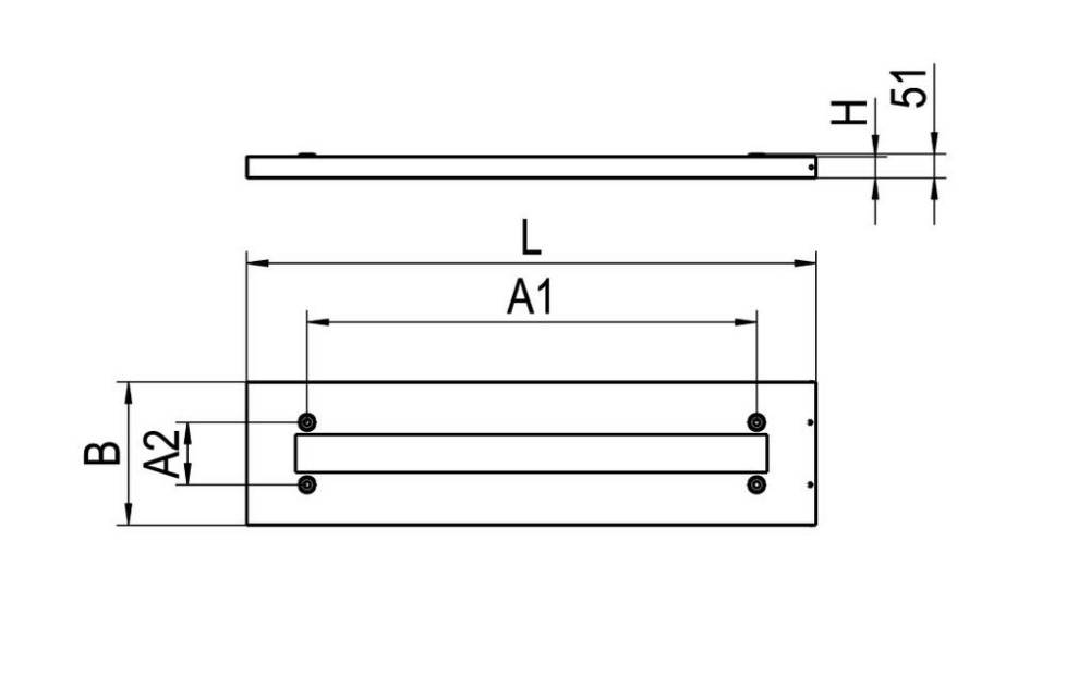 Ridi-Leuchten Anbaurahmen ZBS-AR FPL3-EE 1545