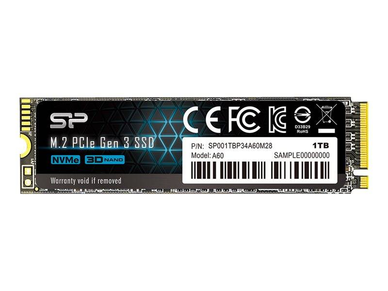 SILICON POWER P34A60 - SSD - 1 TB - intern - M.2 2280 - PCIe 3.0 x4 (NVMe)