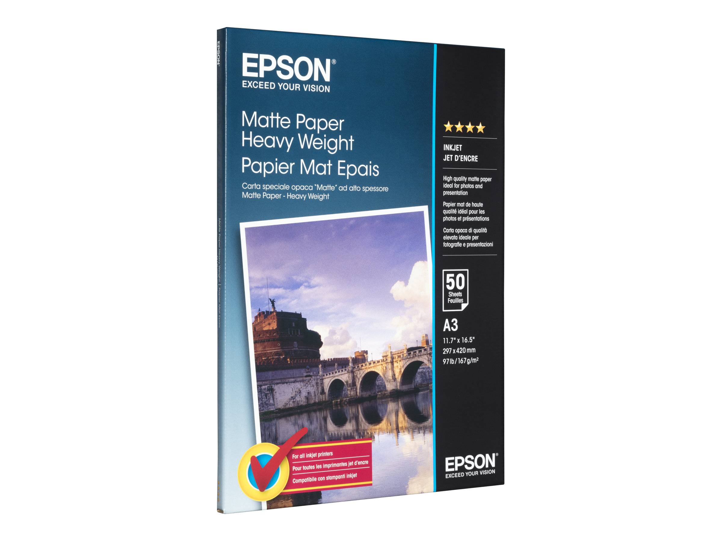 Epson - Matt - A3 (297 x 420 mm) - 167 g/m² - 50 Blatt Papier