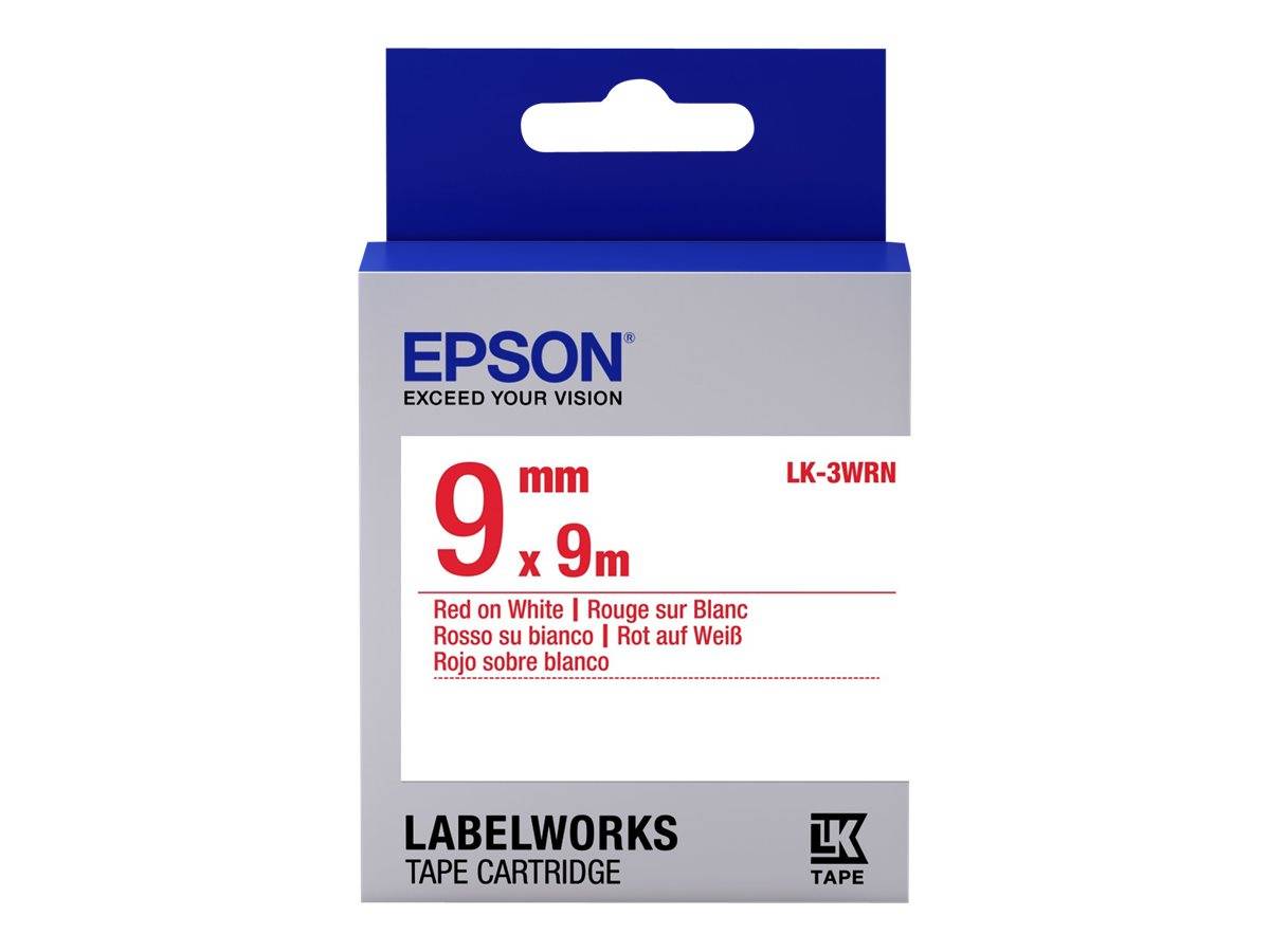 Epson LabelWorks LK-3WRN - Rot auf Weiß - Rolle (0,9 cm x 9 m)