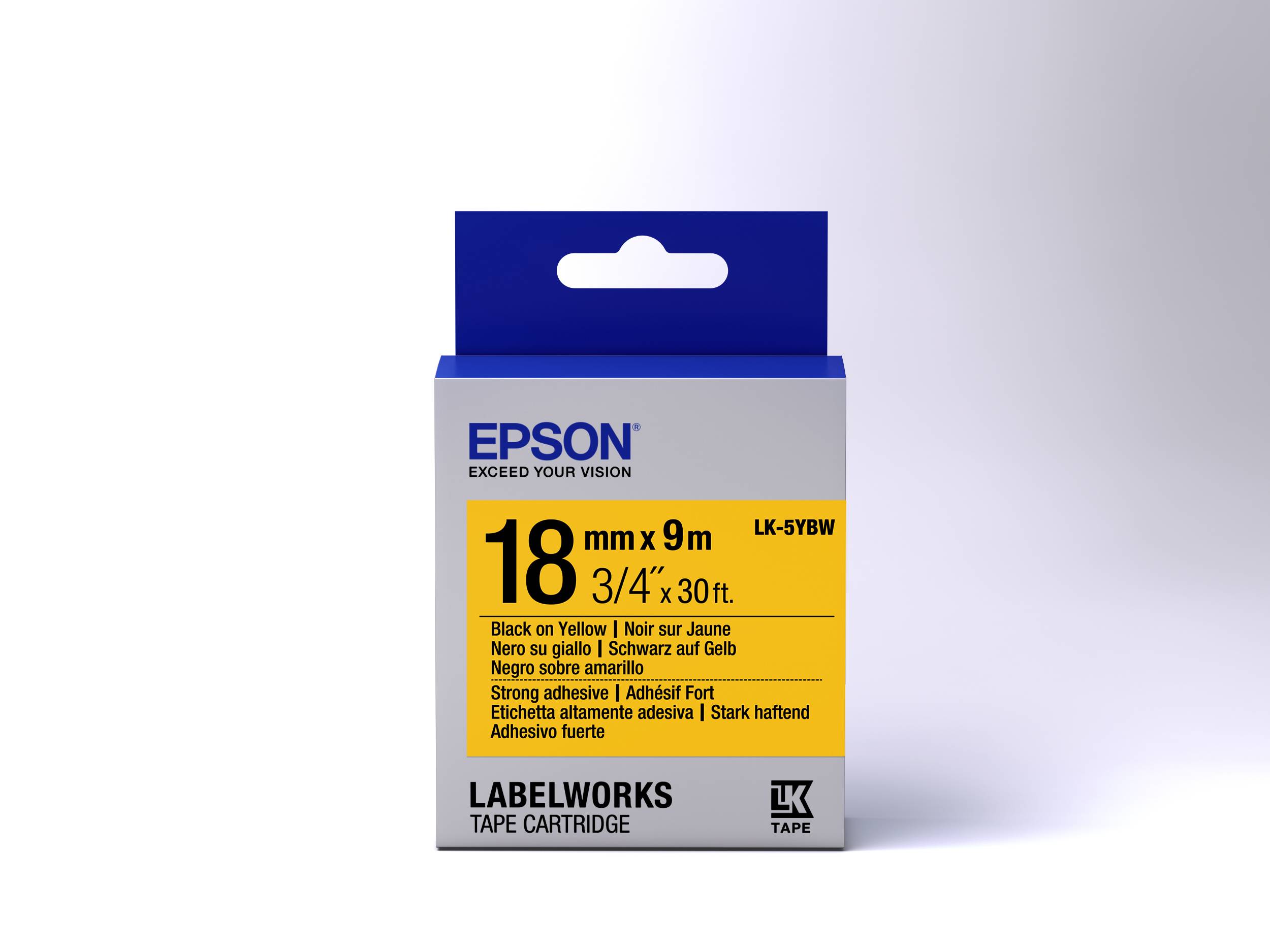 Epson LabelWorks LK-5YBW - Schwarz auf Gelb - Rolle (1,8 cm x 9 m)