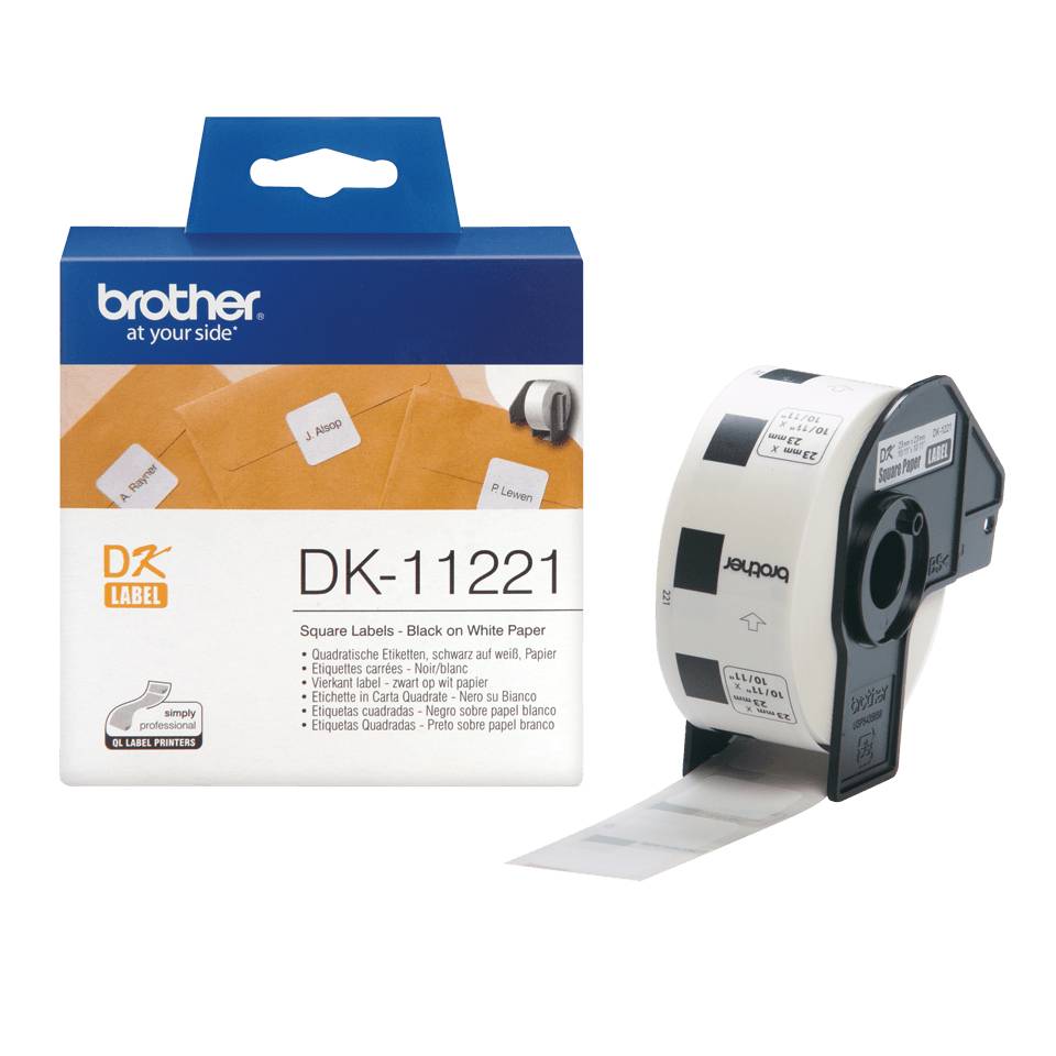 Brother DK-11221 - Schwarz auf Weiß - 23 x 23 mm 1000 Etikett(en) Etiketten
