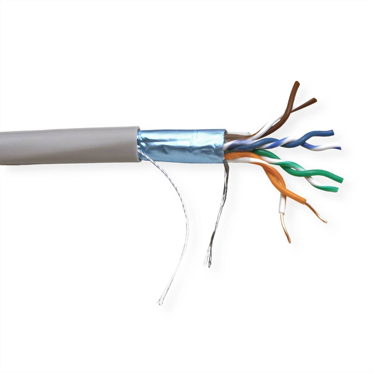 VALUE FTP Kabel Cat.5e (Class D), Massivdraht, Eca, grau, 300 m