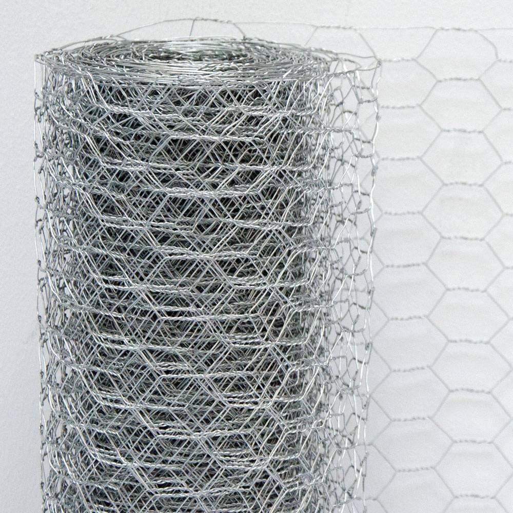 Maschendraht Kaninchendraht Drahtgitter Sechseckgeflecht | 25m Drahtrolle | 50cm(H) | Maschenweite 25x25mm | 0.6mm verzinkt
