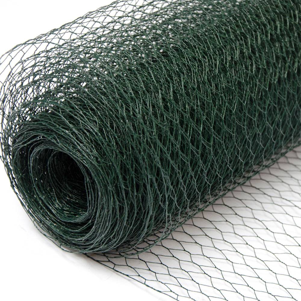 25m x 75cm Maschendrahtzaun Grün - 13x13 Drahtgitter Zaun Hasendraht Verzinkt