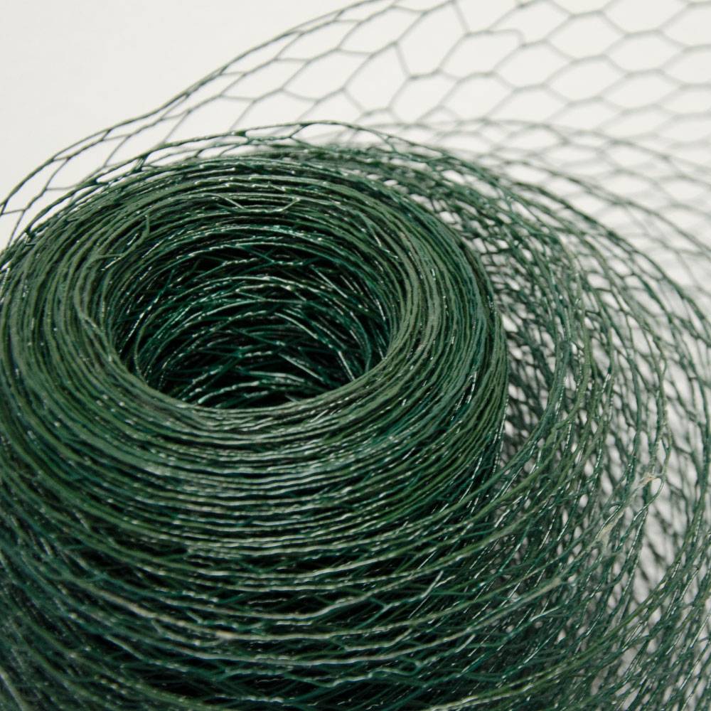 25m x 1m Maschendrahtzaun Grün - 13x13 PVC Drahtgitter Zaun Hasendraht Verzinkt