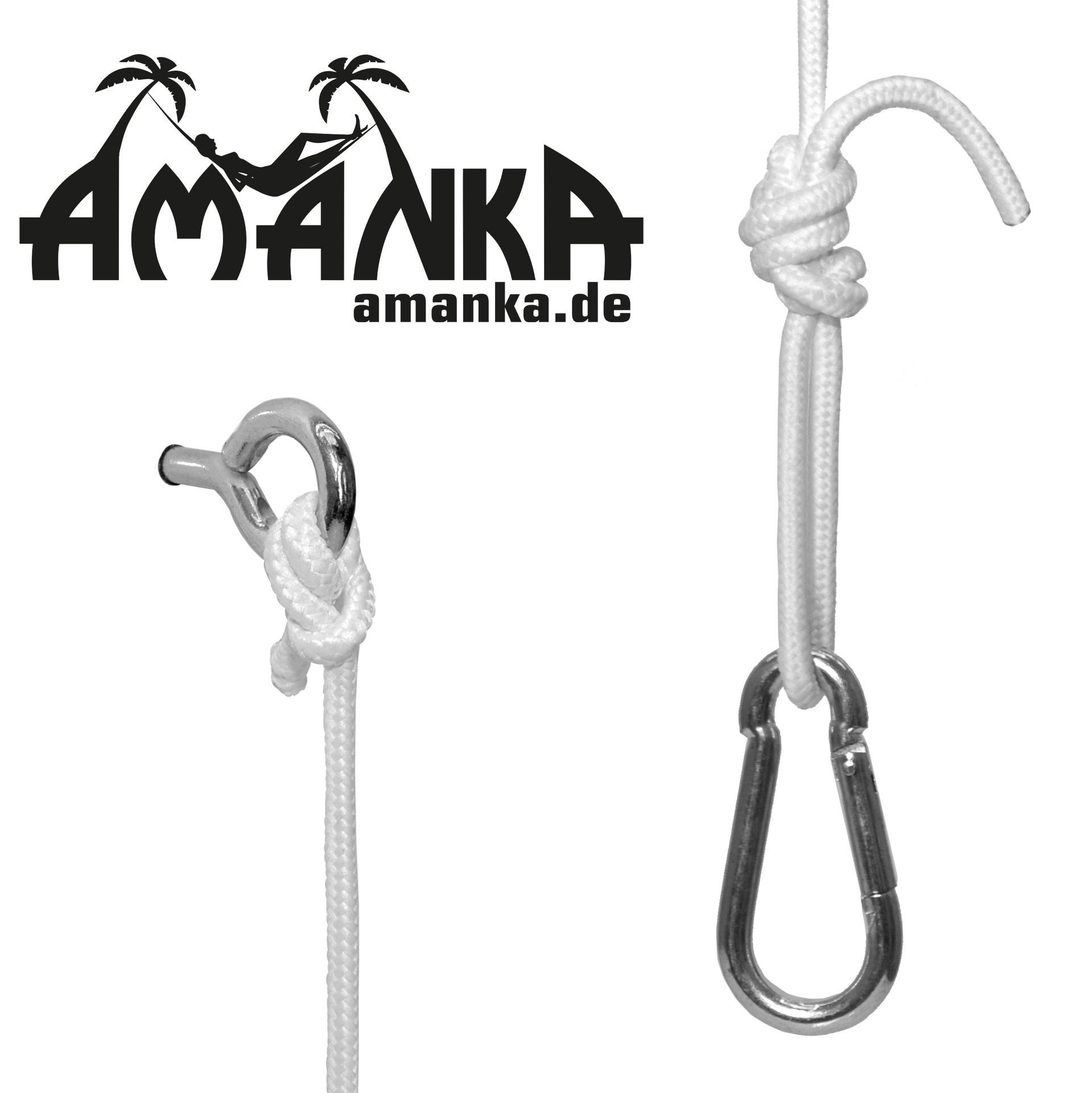 Hängematten Befestigung bis 160kg - mit Karabiner und Schrauben