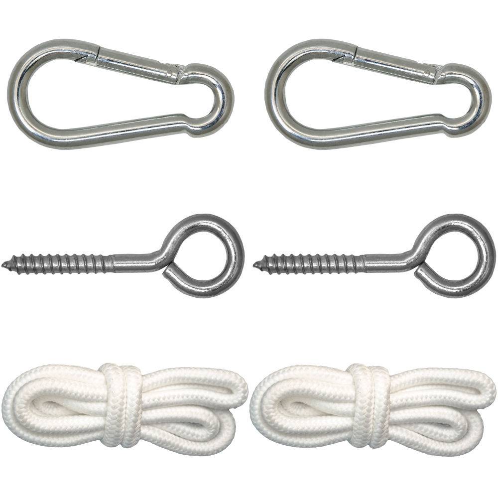 Hängematten Befestigung bis 160kg - mit Karabiner und Schrauben