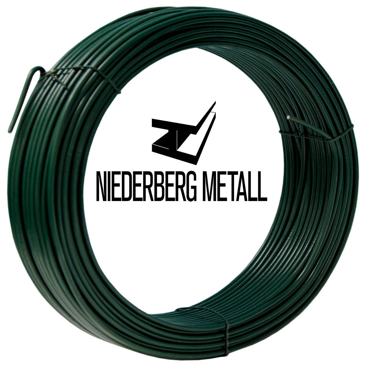 70m Spanndraht 3,8mm Bindedraht Grün Ummantelt - Maschendraht Zaun Metall Draht