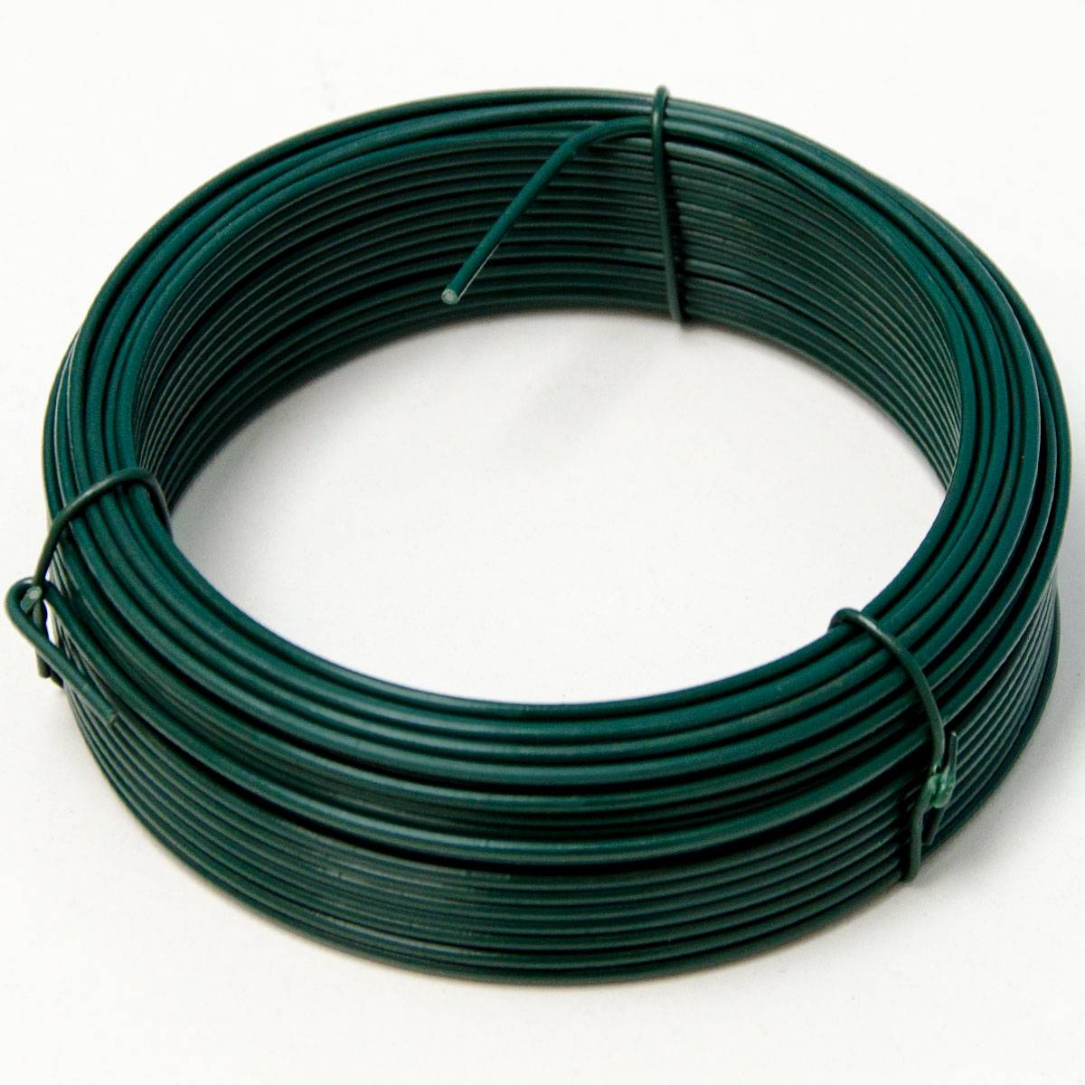 25m Spanndraht 2mm - Bindedraht Grün Ummantelt - Maschendraht Zaun Metall Draht