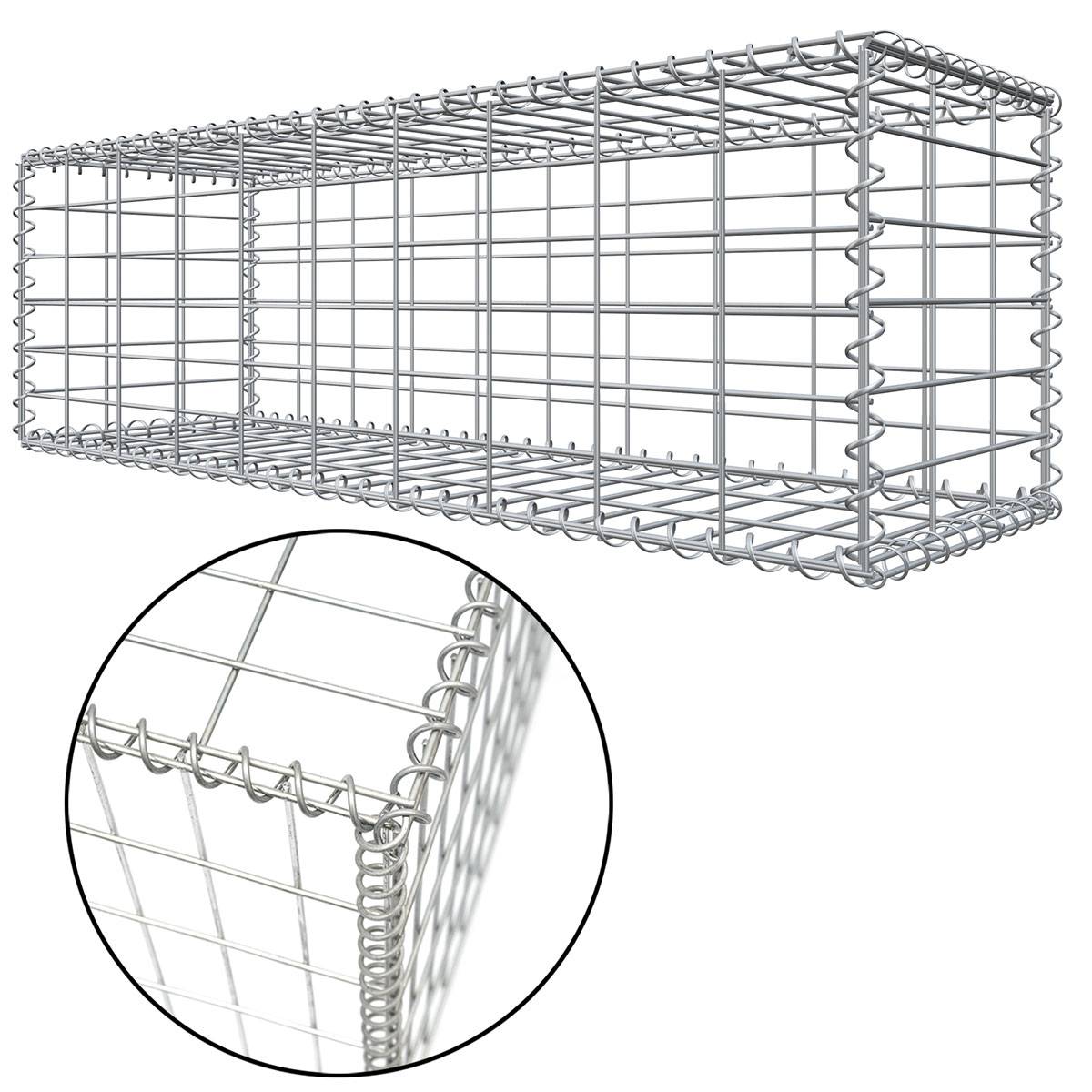 Gabione 100x30x30 Steingabione MW 5x10 Gitterkorb Steinkorb Drahtkorb Metallkorb