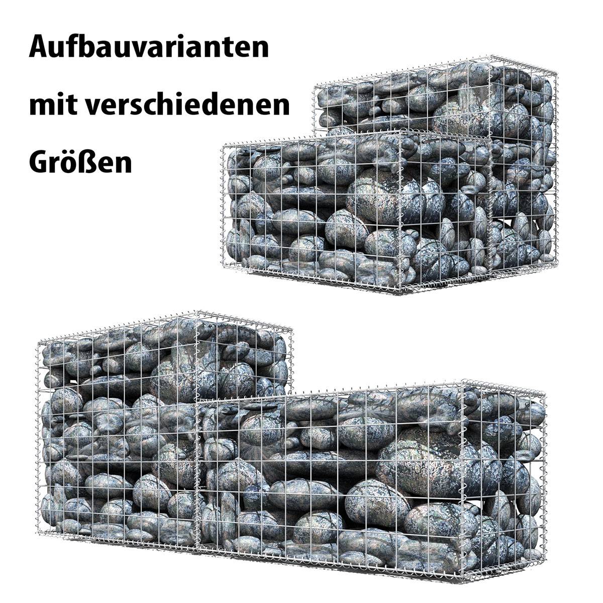 Gabione 100x50x50 Steingabione MW 10x10 Rechteck Gitterkorb Steinkorb Drahtkorb