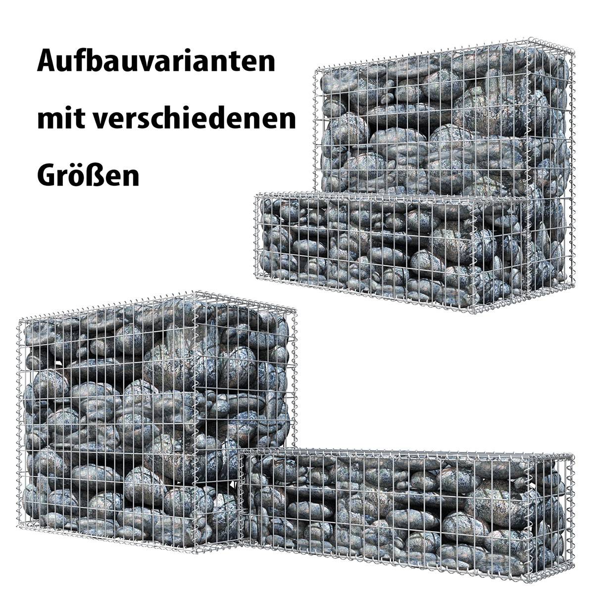 Gabione 80x100x50 cm - Maschenweite 5x10 - Steinkorb Gitterkorb Befüllbar Robust
