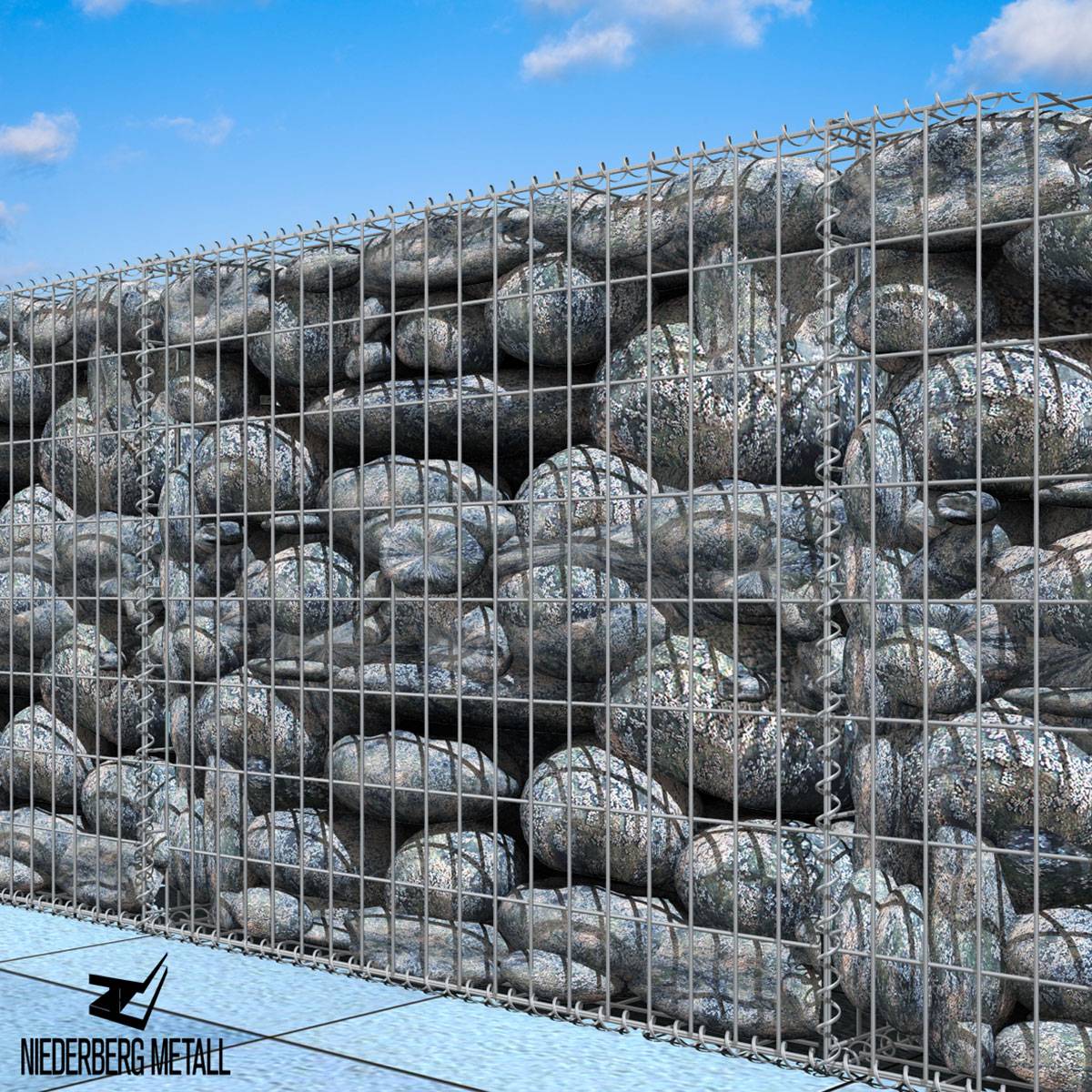 Gabione 80x100x50 cm - Maschenweite 5x10 - Steinkorb Gitterkorb Befüllbar Robust