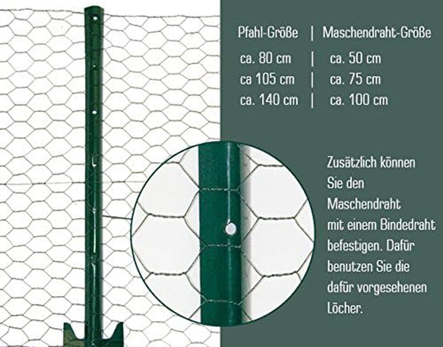 Zaunpfahl 105cm Zaunpfosten Pfahl Pfosten für Maschendraht-Zaun