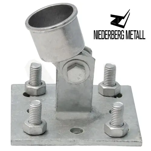 Strebenplatte Aufschraub-Platte Strebenhalter f. Zaunstreben Ø35mm feuerverzinkt Strebenplatte Aufschraub-Platte Strebenhalter f. Zaunstreben Ø35mm feuerverzinkt