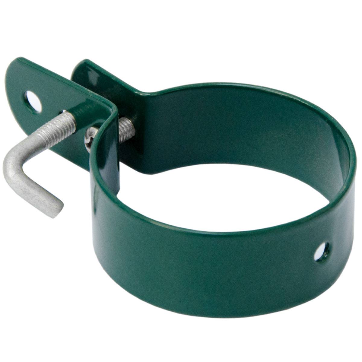 Schelle Ø60mm Befestigungsschelle Metall-Spannschelle für runde Zaun-Pfähle Hakenschelle Strebenschelle inkl. Schraube