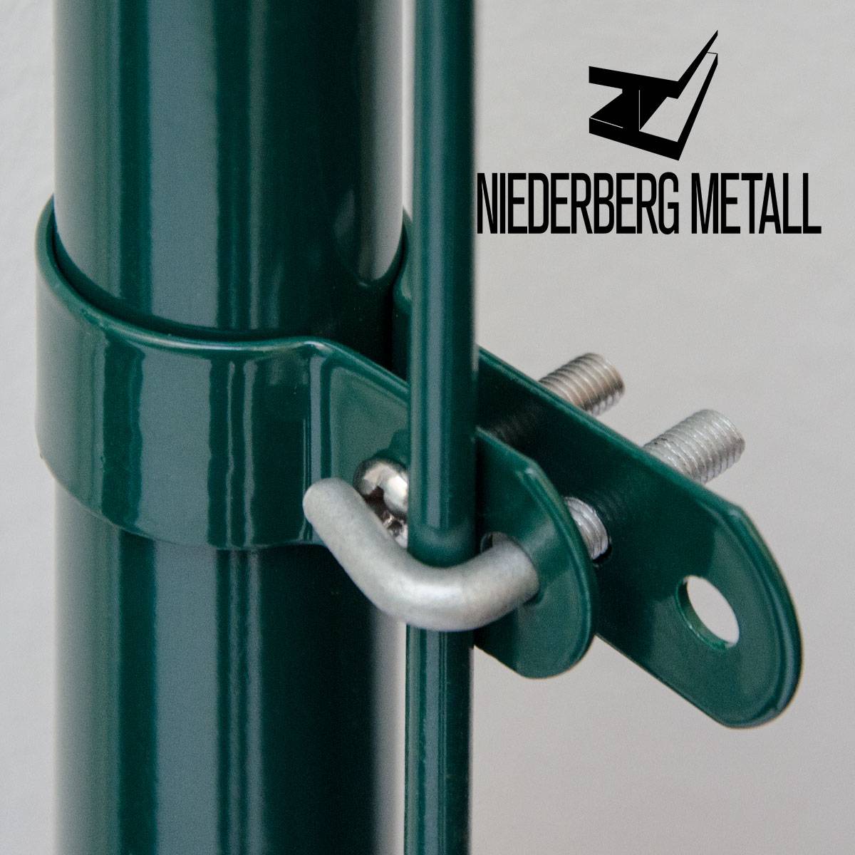 Schelle Ø60mm Befestigungsschelle Metall-Spannschelle für runde Zaun-Pfähle Hakenschelle Strebenschelle inkl. Schraube