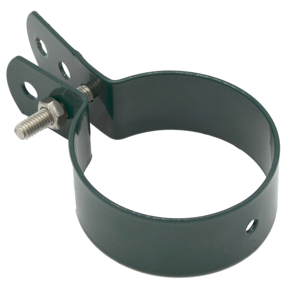 Schelle Befestigungsschelle Metall-Spannschelle für runde Zaun-Pfähle Hakenschelle Strebenschelle inkl. Schrauben 60 mm