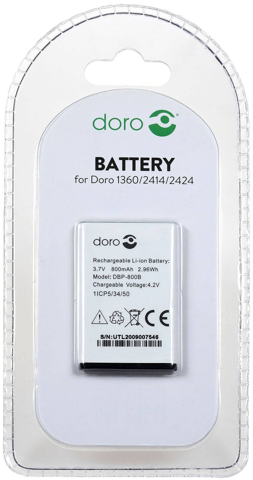 Doro Akku für Handy Doro 1350, 1360, 1361, 1362, 3,7V, Li-Ion