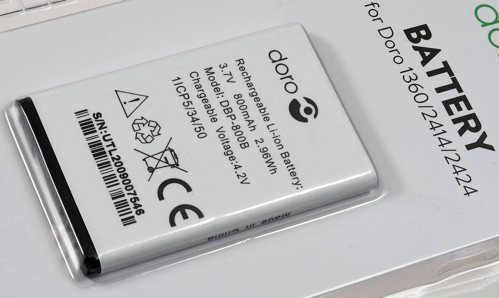 Doro Akku für Handy Doro 1350, 1360, 1361, 1362, 3,7V, Li-Ion